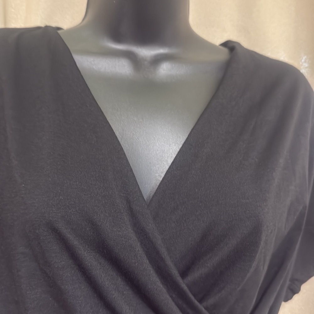 SHEIN Elegant Black Wrap top - Picture 2 of 4
